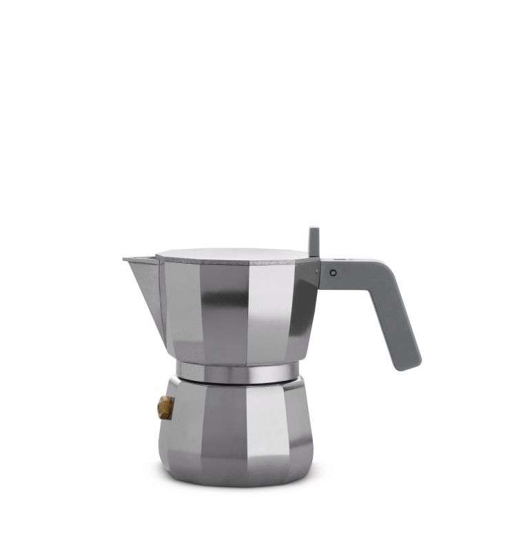 Alessi Moka Espressokocher DC06 für 6 Tassen, aus Aluminium, für authentischen italienischen Espresso.